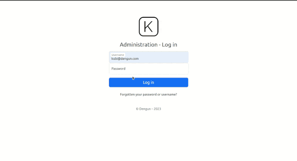 A gif of the django-admin-kubi theme