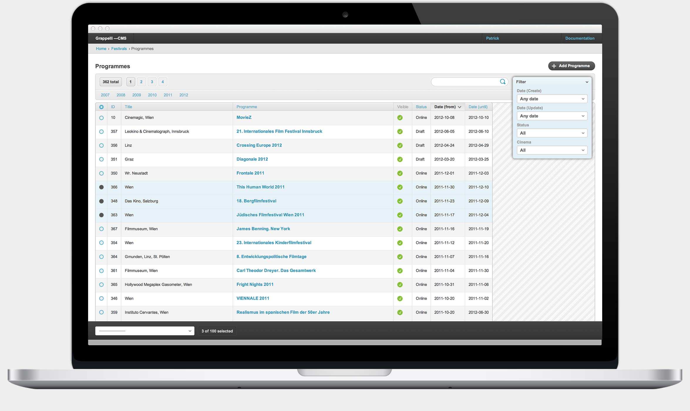 A Grapelli admin theme screenshot