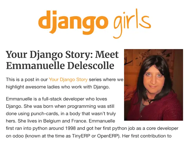 Django Girls - Your Django Story: Meet Emmanuelle Delescolle